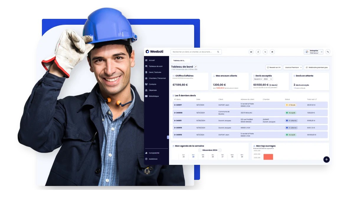 Artisan du b�timent utilisant le logiciel Weebati