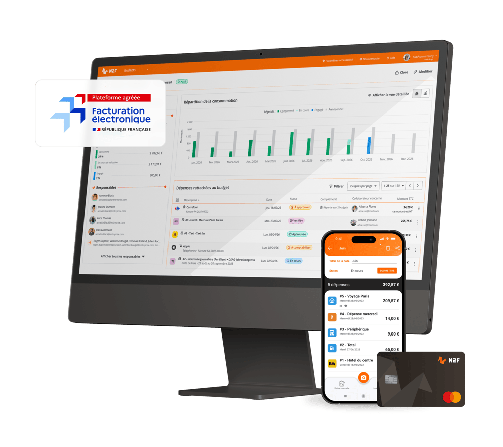 N2F : gestion des notes de frais sur ordinateur, mobile et carte de paiement